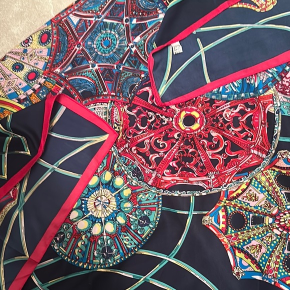 Vibrant Mandala Print silk Scarf - Picture 8 of 8